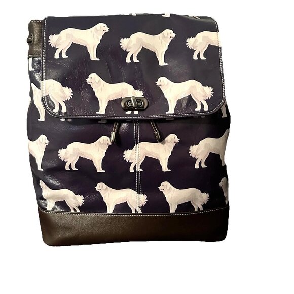 Great Pyrenees Dark Blue Large Backpack Dog Print Multi-functional Waterproof - Picture 2 of 13